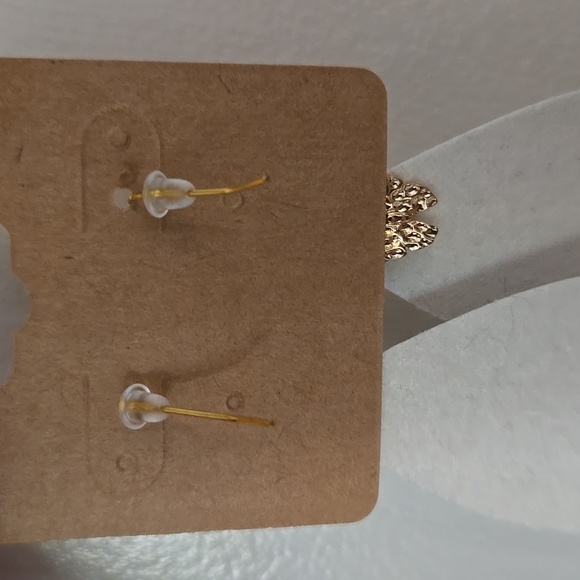 Butterfly Gold Chain Teardrop Earrings - Picture 3 of 3